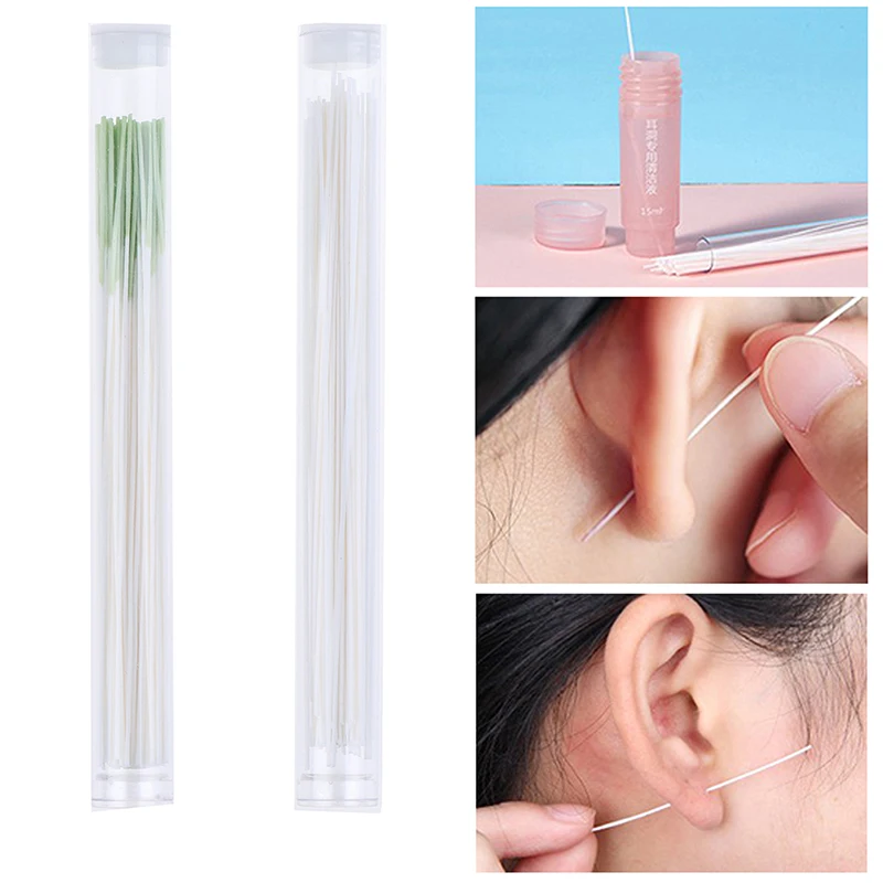 

60pcs Earrings Hole Cleaner Disinfection Ear Wires Hole Cleaning Line Piercing