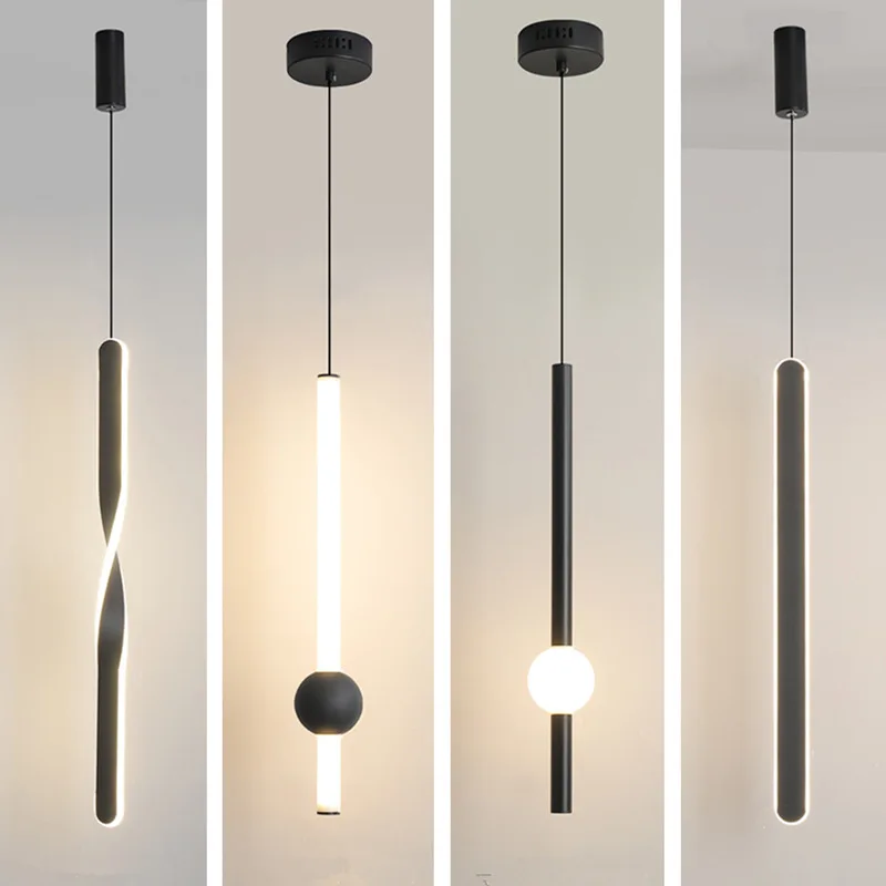 

Nordic Bedroom Bedside Chandelier Minimalist Bar Long Line Hanging Lamp Restaurant Decoration Ceiling Chandelier