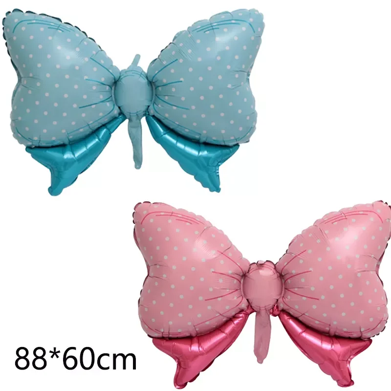 

1pc large blue pink Bow Foil Balloons kids Birthday Home Party Decoration girl gift Inflated globos Baby Shower helium Balloon