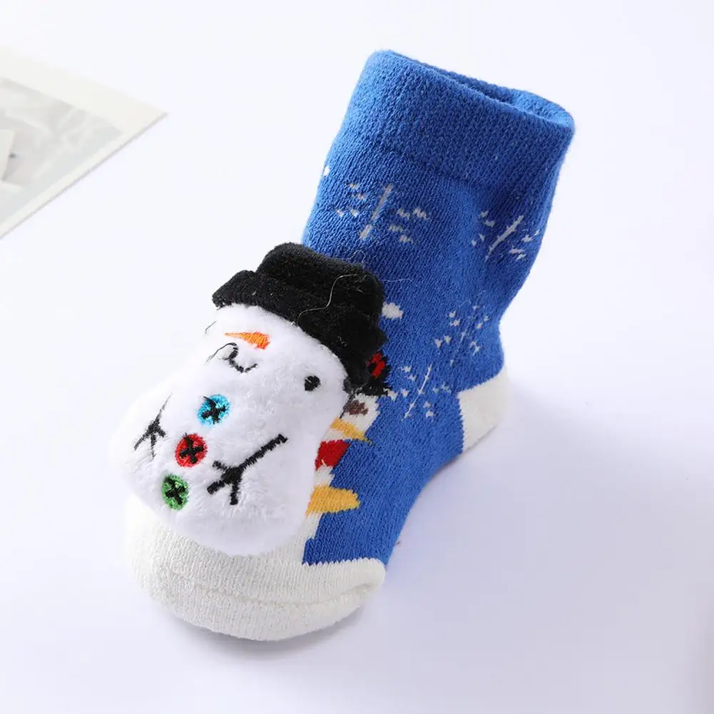 

1 Pair Washable Friendly to Skin Keep Warm Cute Toddlers Floor Socks Xmas Party Outfit Xmas Baby Socks for Autumn