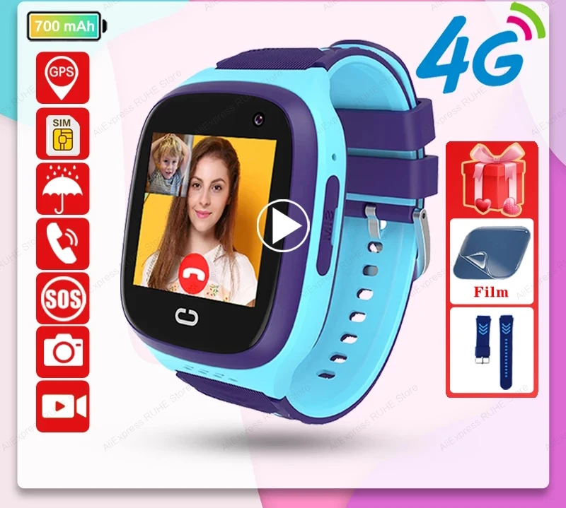 

Смарт-часы LT31 для детей, IP67, GPS, 4G, SOS