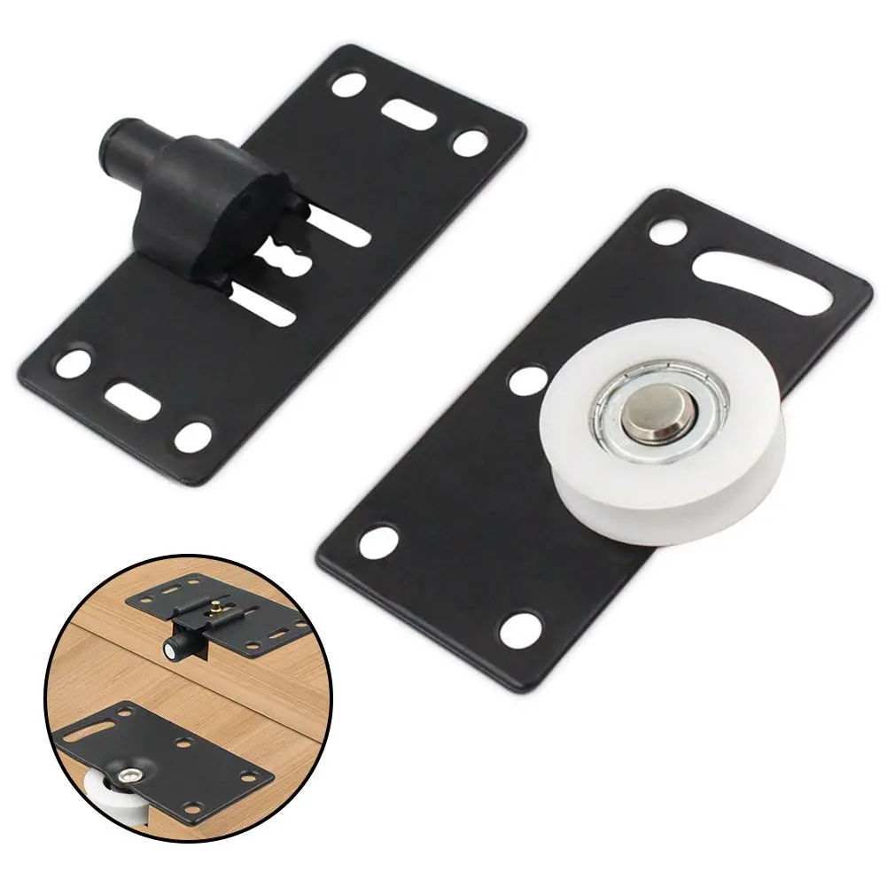 

1 Pcs Black Sliding Door Wheels Rollers Pulleys Home Cabinet Nylon Pulley Hanging Wheel For Wardrobe Furniture Hardware