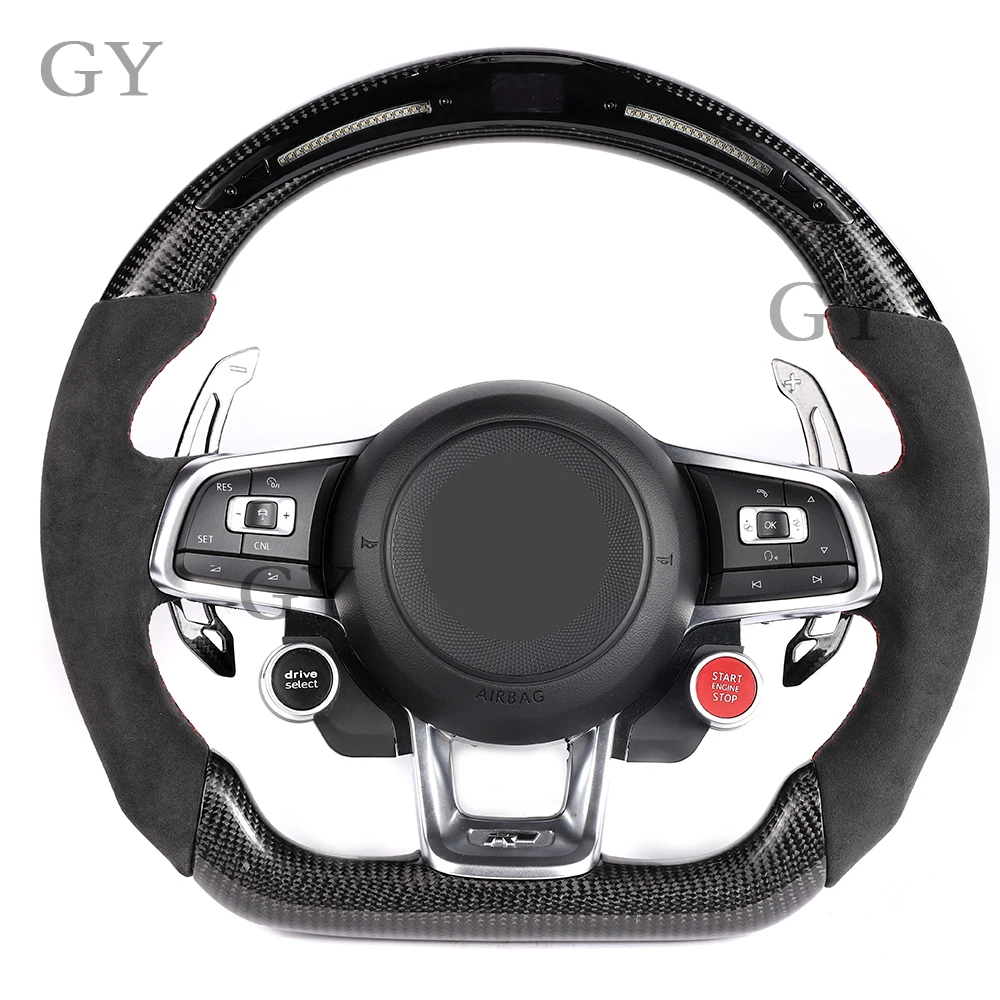 

For Volkswagen GOLF MK7 GTI R GTE GTS RLINE POLO SCIROCCO GTD Custom High Quality Carbon Fiber LED Steering Wheel