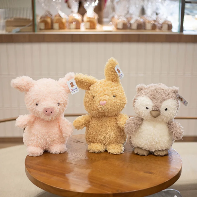 

Cute Fluffy Hair Pink Pig Lamb Plush Toy Stuffed Cartoon Animals Piggy Yellow Chick Bunny Baby Plushies Dolls For Kid、Girlfriend