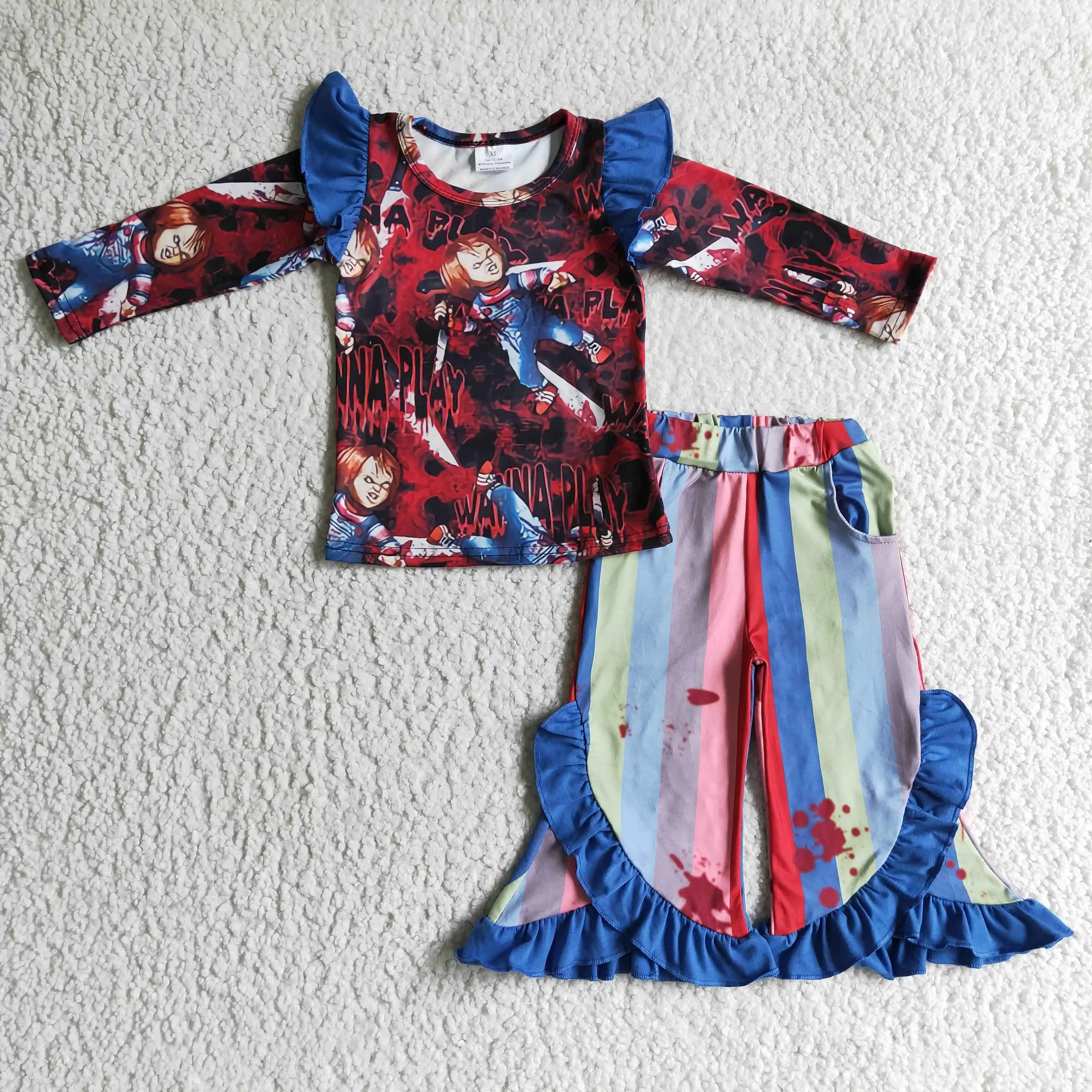 H ot продажа оптом детская одежда для Хэллоуина Детская юбка с оборками бутиковые