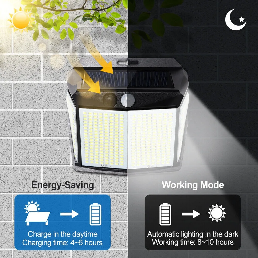 

Garden Security Wall Light Bright Sunlight PIR Motion Sensor Lamp Garden Lamp Street Light LED Solar Power Light