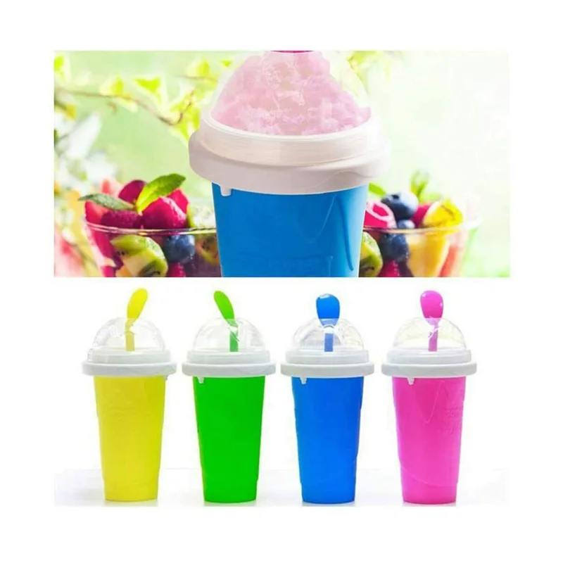 

Frozen Squeeze Slushy Cup Maker Magic Instant Slushie Ice Smoothie Cream Bottle Smoothie Cup with Straw and Spoon