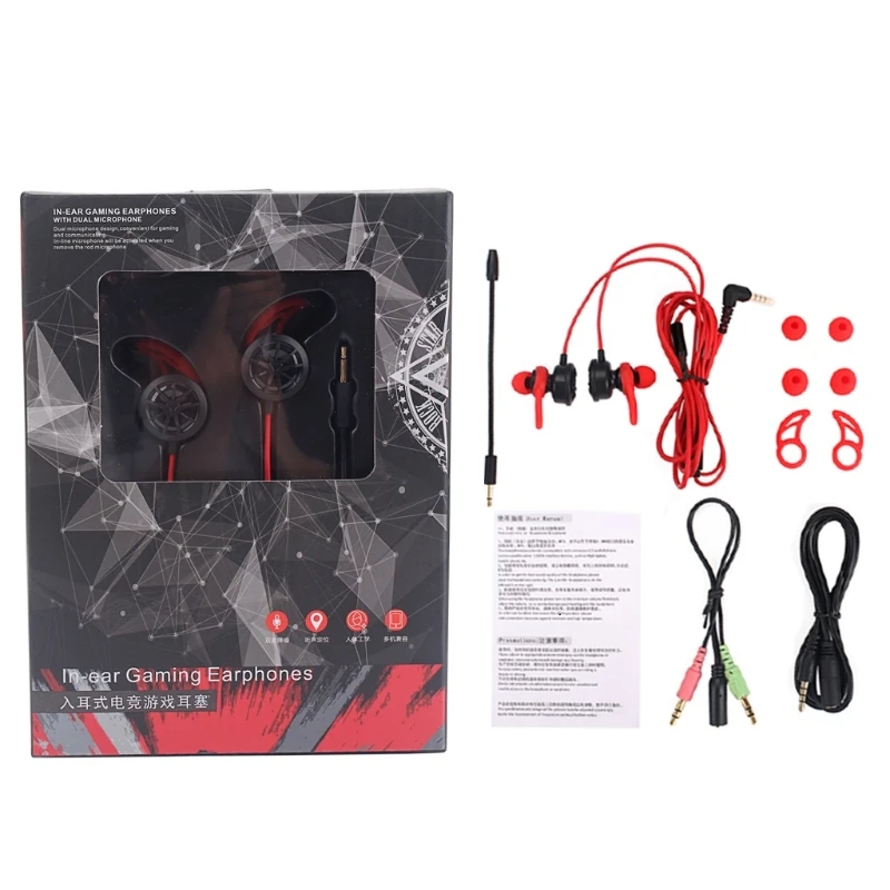 

In-ear Earphone Gaming Headset Stereo Headphone With Mic For PC Phone Notebook