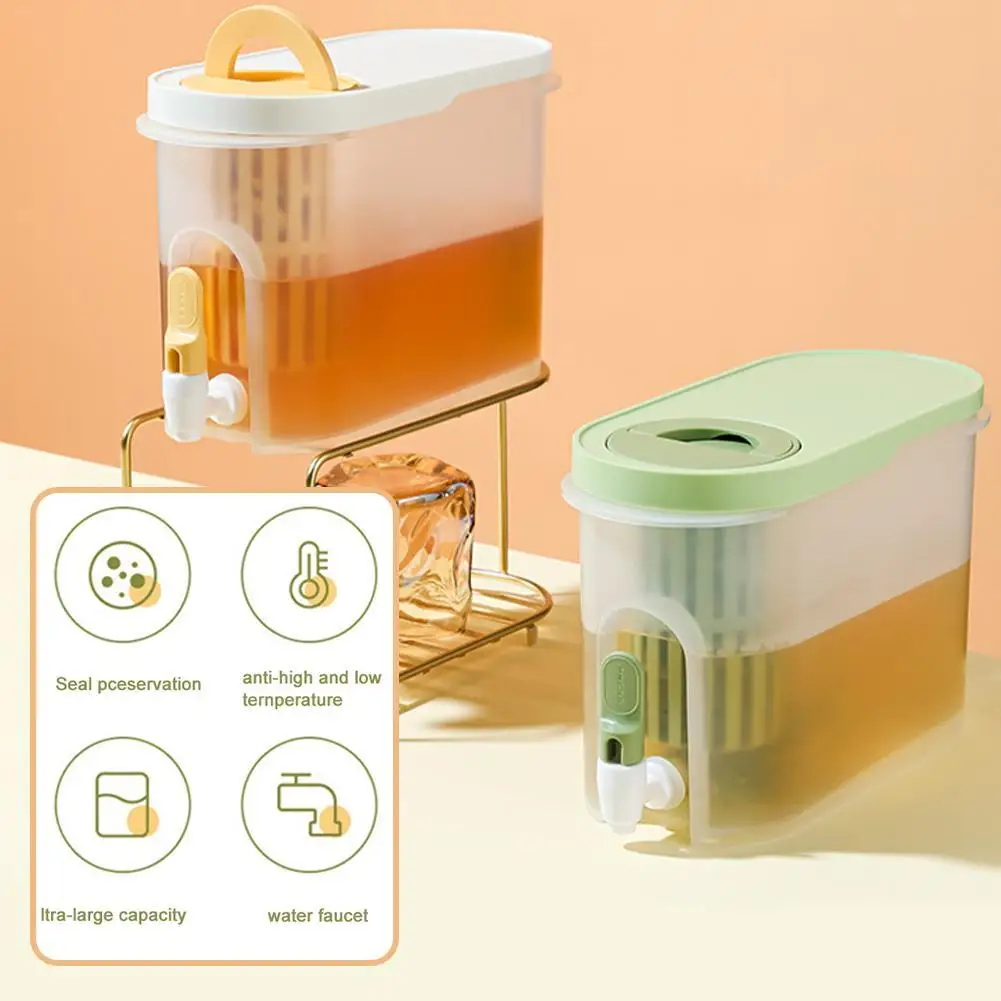 

Water Kettle With Faucet Large Capacity Cold Kettle Lemonade Bucket Cool Kettle Water Bottle Ice Refrigerator Teapot Hot Kitchen