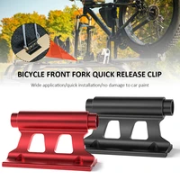 mountain bike car roof mount rack alloy front fork block mount rack quick release thru axle carrier for road bikes accessories