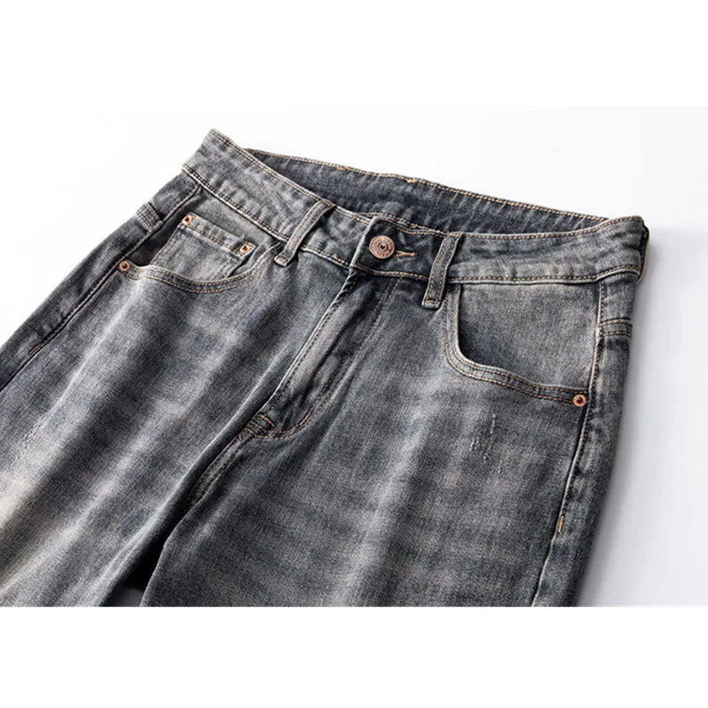 Streetwear Men American Vintage Loose Blue Jeans 2022 Autumn and Winter New Pattern Fashion Straight Cylinder Trousers Female