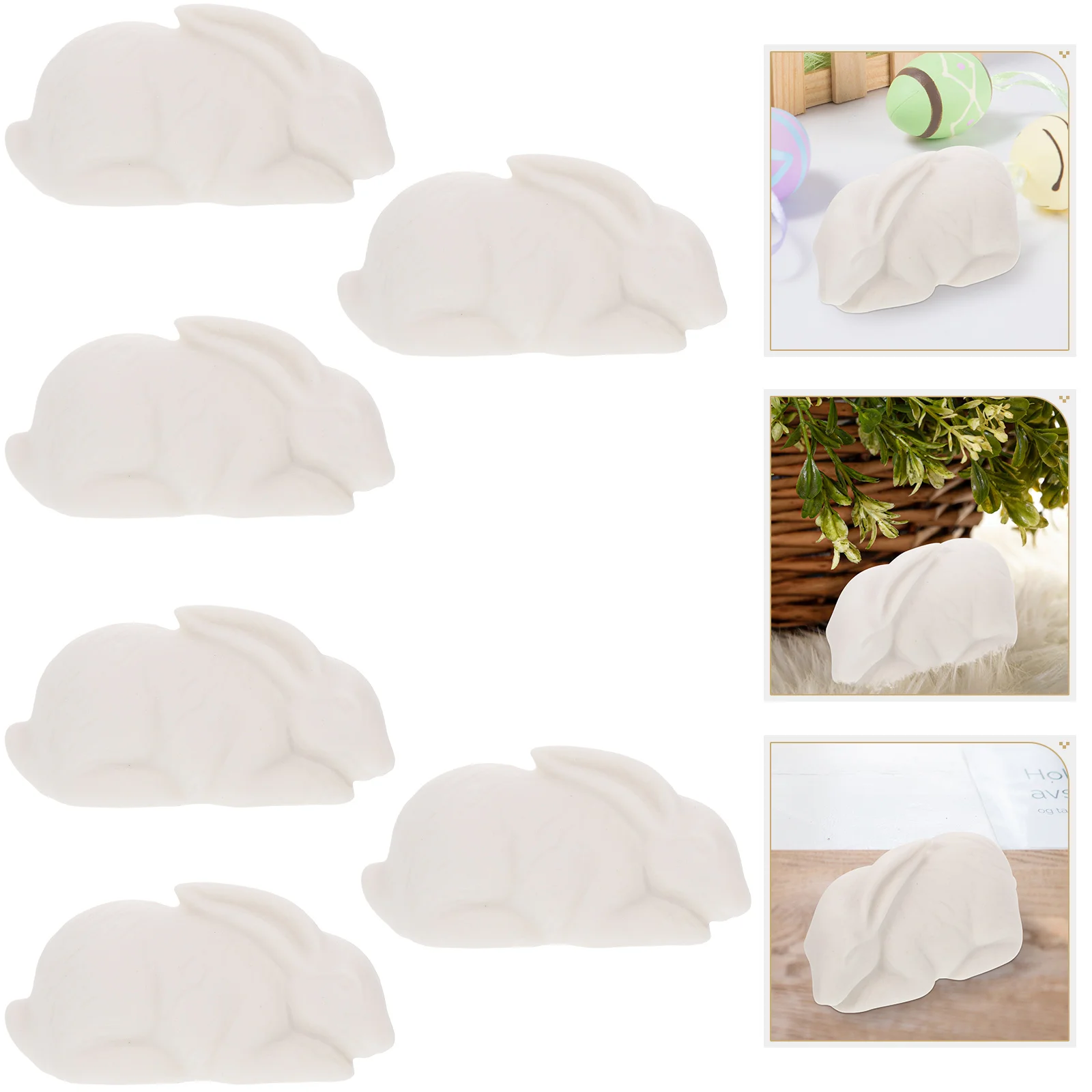 

Rabbit Ceramic Desktop Bunny Figurine Ornament Tiny Easter Decoration Decor Miniature Figure Adornment Modelling Figurines Mini