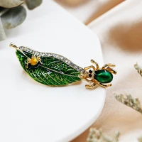 brooch insect leaf clothing accessories brooch pin jewelry crystal womens pins brooches gift for scarf clip accessories