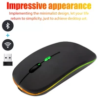 wireless mouse bluetooth 5 2 rgb rechargeable computer silent mouse led colorful light gaming mouse laptop pc russian shipment