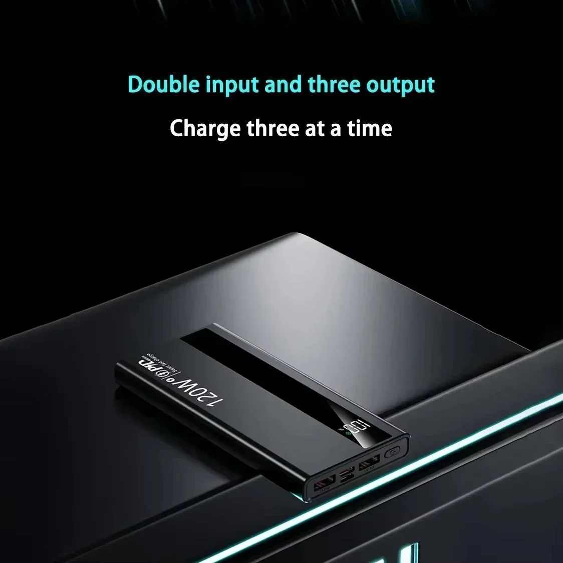 Фото Новый внешний аккумулятор Lenovo 2026 с высокой емкостью 500000 мАч, 3C, 120 Вт, сверхбыстрая зарядка, портативный, с LED-дисплеем, для iPhone и Samsung №4