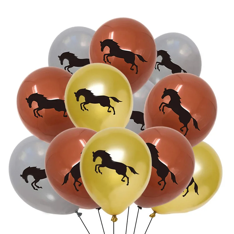 

10pcs 12inch Horse Latex Balloons Horse Racing Theme Birthday Decorations Helium Ballons Girl Boy Birthday Party Supplies