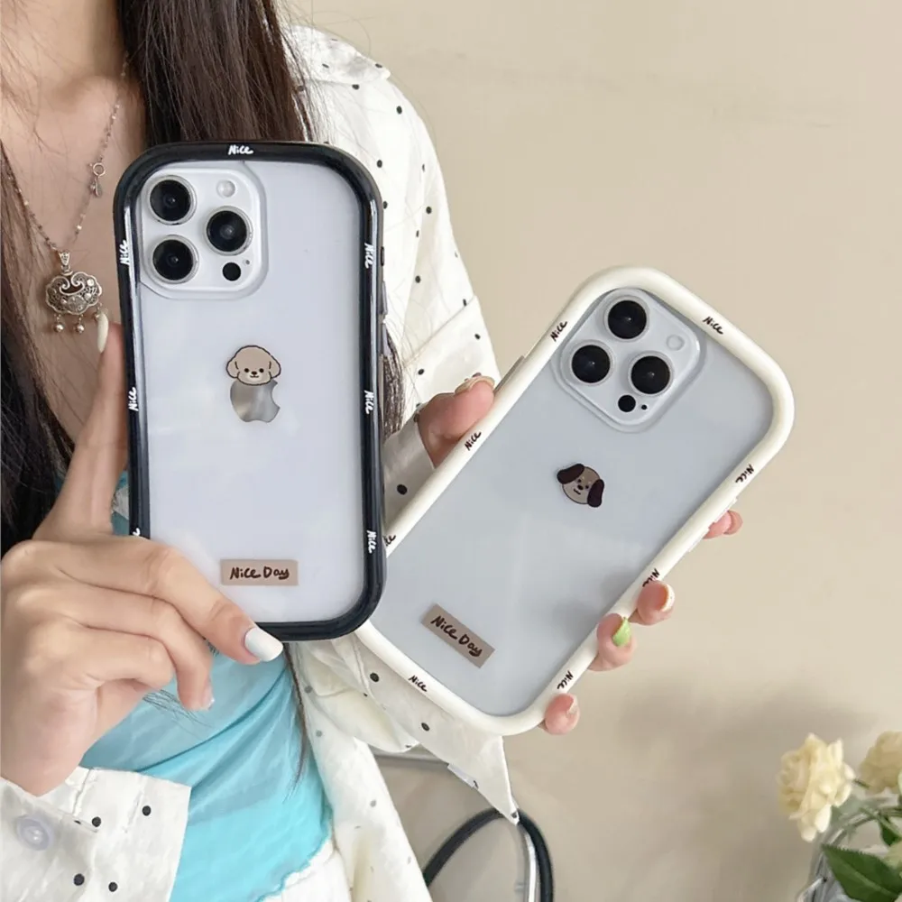 3D Cartoon Fashion Puppy Nice Day Phone Case For iphone 13 14 15 16 Pro Max Anti Fall Soft Back Cover