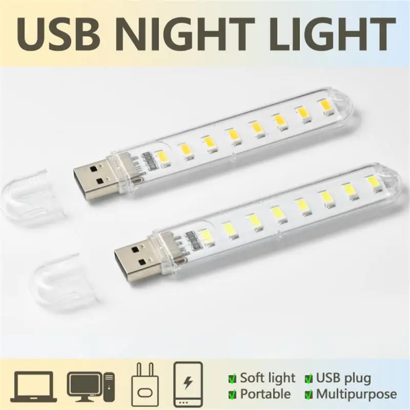 

Mini USB Book Light Portable 3/8 LED Reading Light Bedroom Desk Night Light For Power Banks, Computers, Laptops And Notebooks
