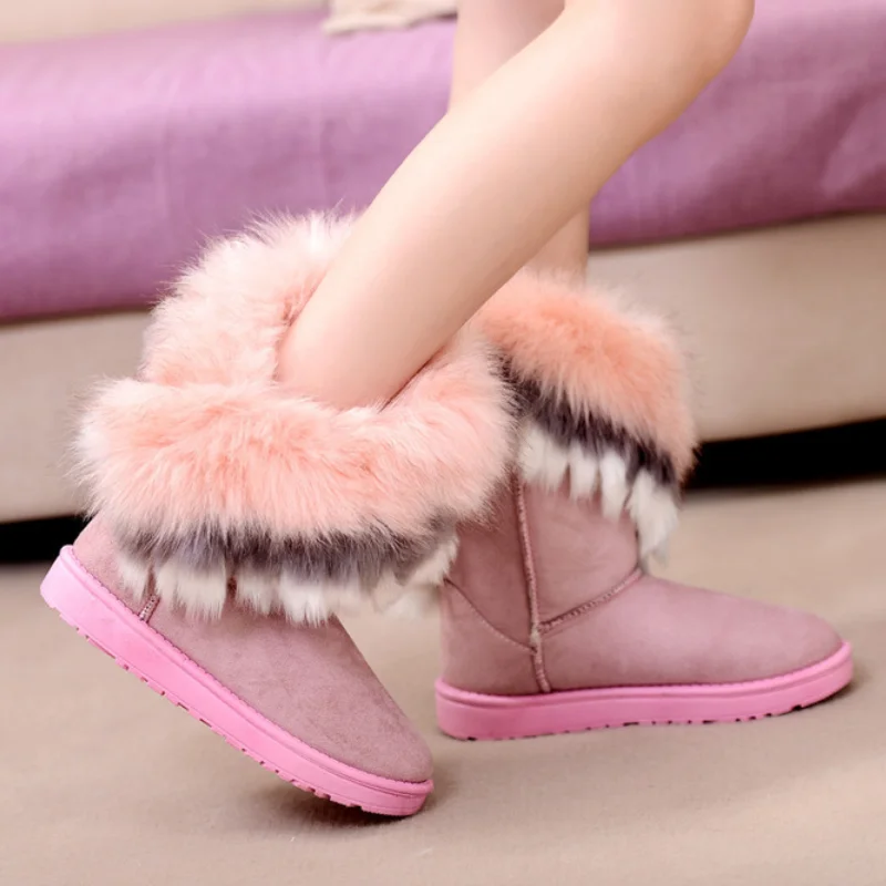 

Женские ботильоны на плоской подошве, зимние меховые сапоги, теплая зимняя обувь, женская обувь с круглым носком, женская кожаная обувь из флока, 2022