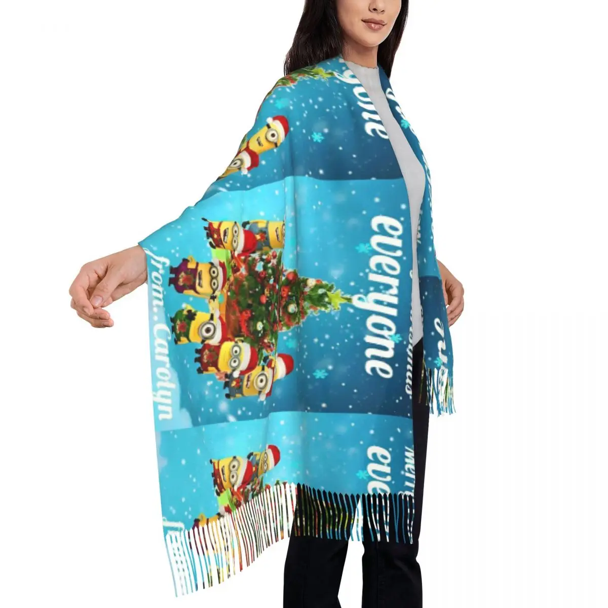 Уличный шарф зимний MINISO Sanrio Minions рождественская шаль бандана на заказ женские