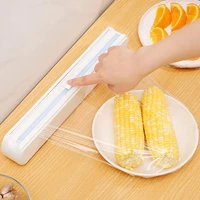 cling film cutting box kitchen tool foil dispenser with cutter plastic reusable cling film dispenser household kitchen storage