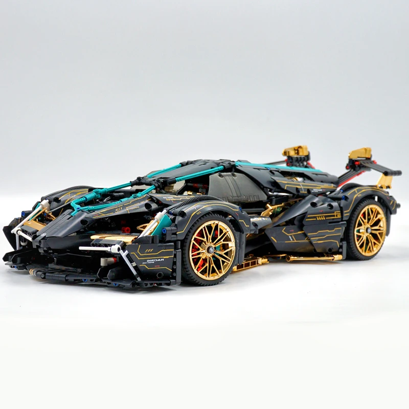 MOYU 88001 технический Супер гоночный автомобиль строительные блоки MOC RC V12 модель