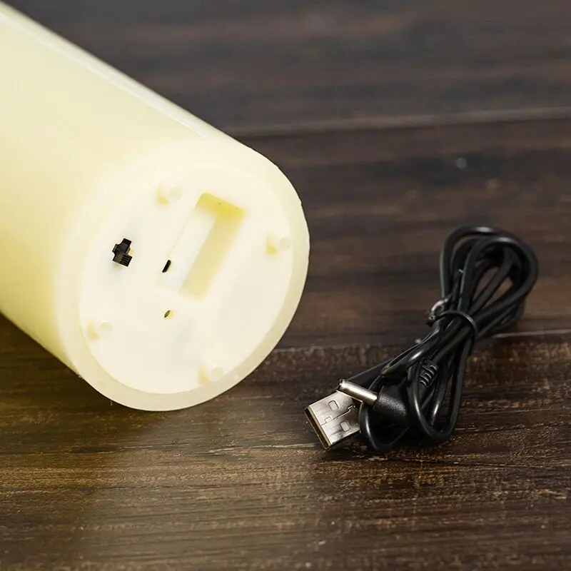 Перезаряжаемые от USB мерцающие парафиновые восковые свечи светящасветильник