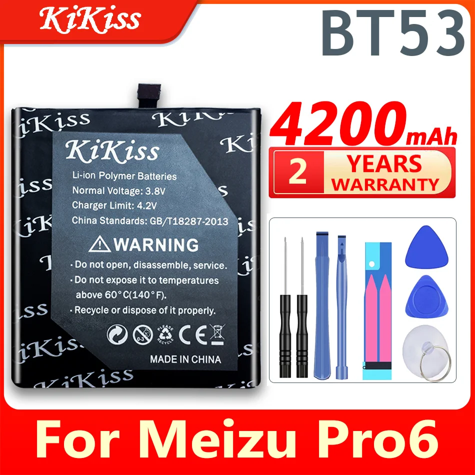 

4200mAh Battery for PRO6 BT53 BT 53 Battery Smart Mobile Phone for Meizu Meizy PRO 6 BT53 PRO6s Pro 6S BT53S+Free Tool