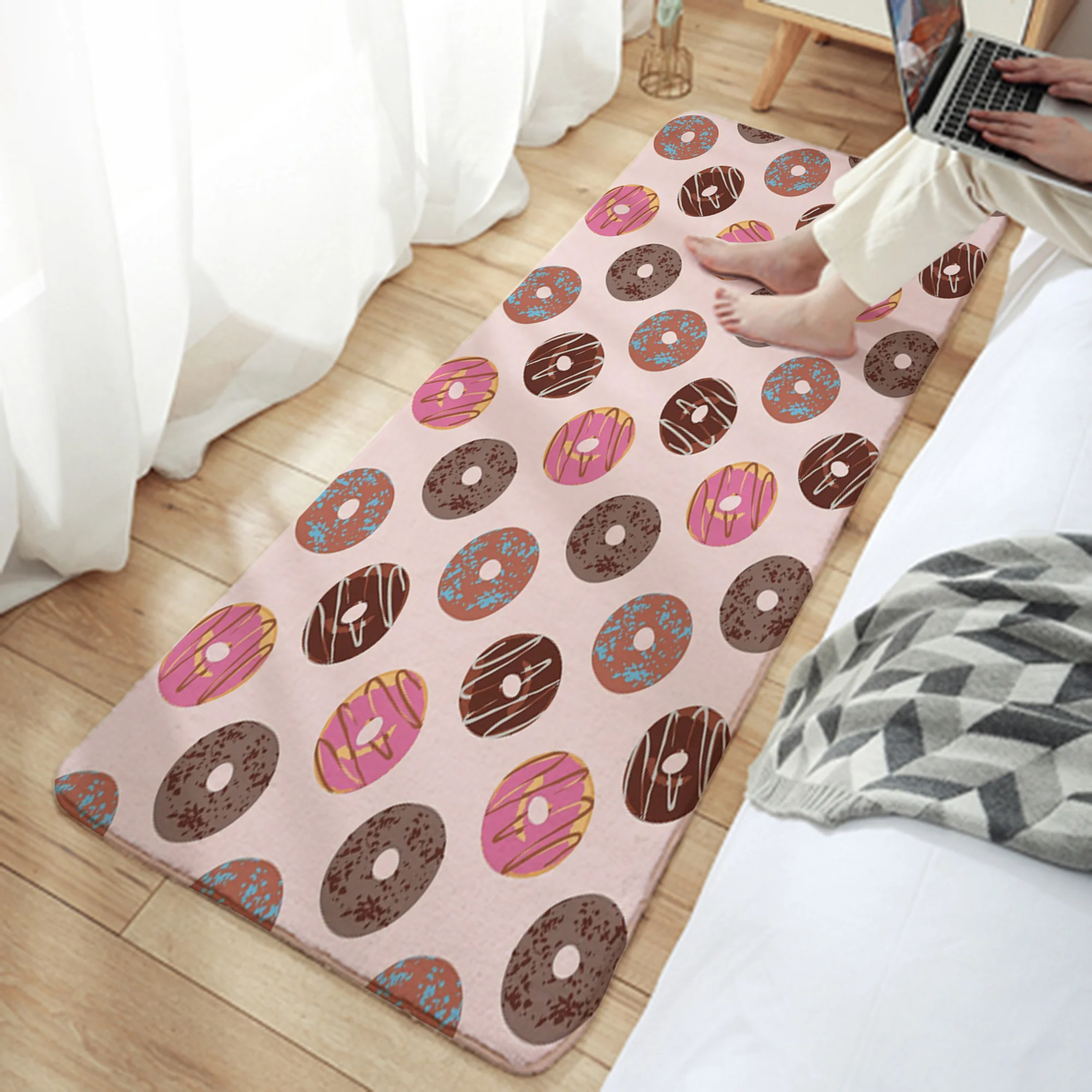 

Donut Camper Carpet Bathroom Entrance Doormat Bath Indoor Floor Rugs Absorbent Mat Anti-slip Kitchen Rug