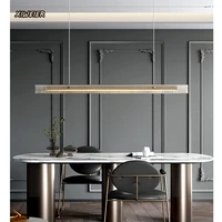 nordic minimalist mdern restaurant chandelier word black gold creative glass long bar high end light luxury led chandelier