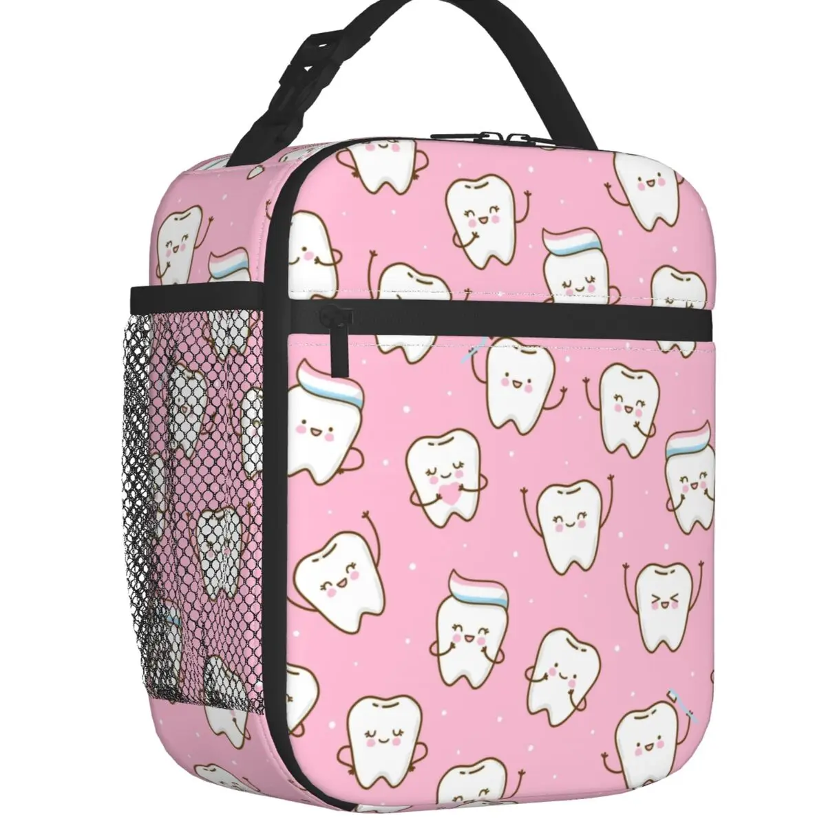Dentist Cute Pattern Insulated Lunch Bag for Women Waterproof Tooth Medical Cooler Thermal Lunch Tote Office Picnic Travel