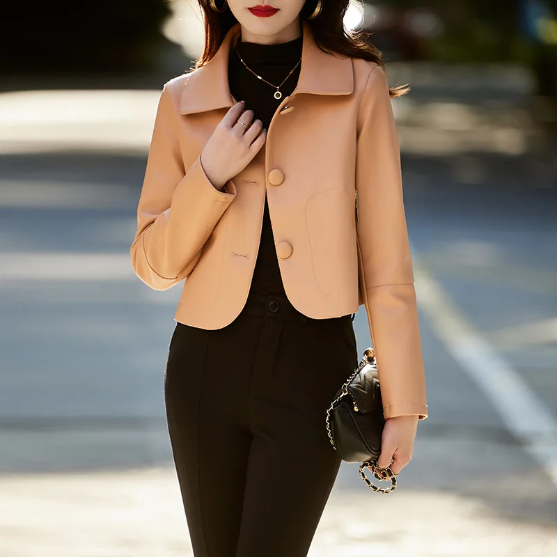 Женская кожаная куртка Haining