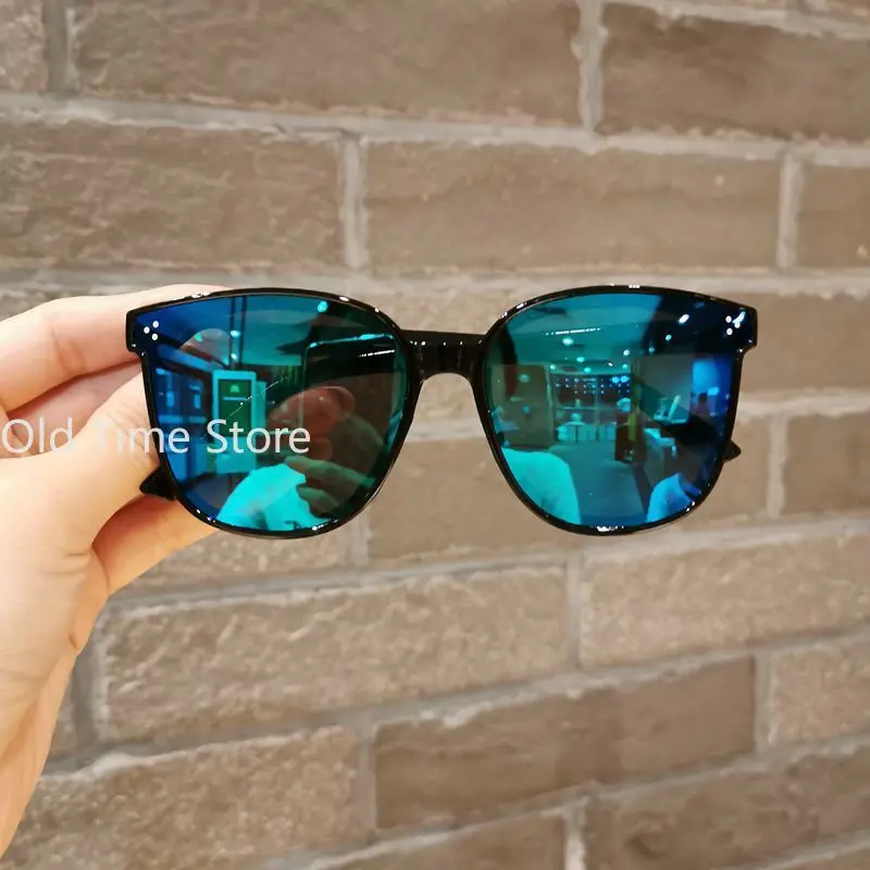 Солнцезащитные очки для девочек и мальчиков круглые винтажные с блестящим