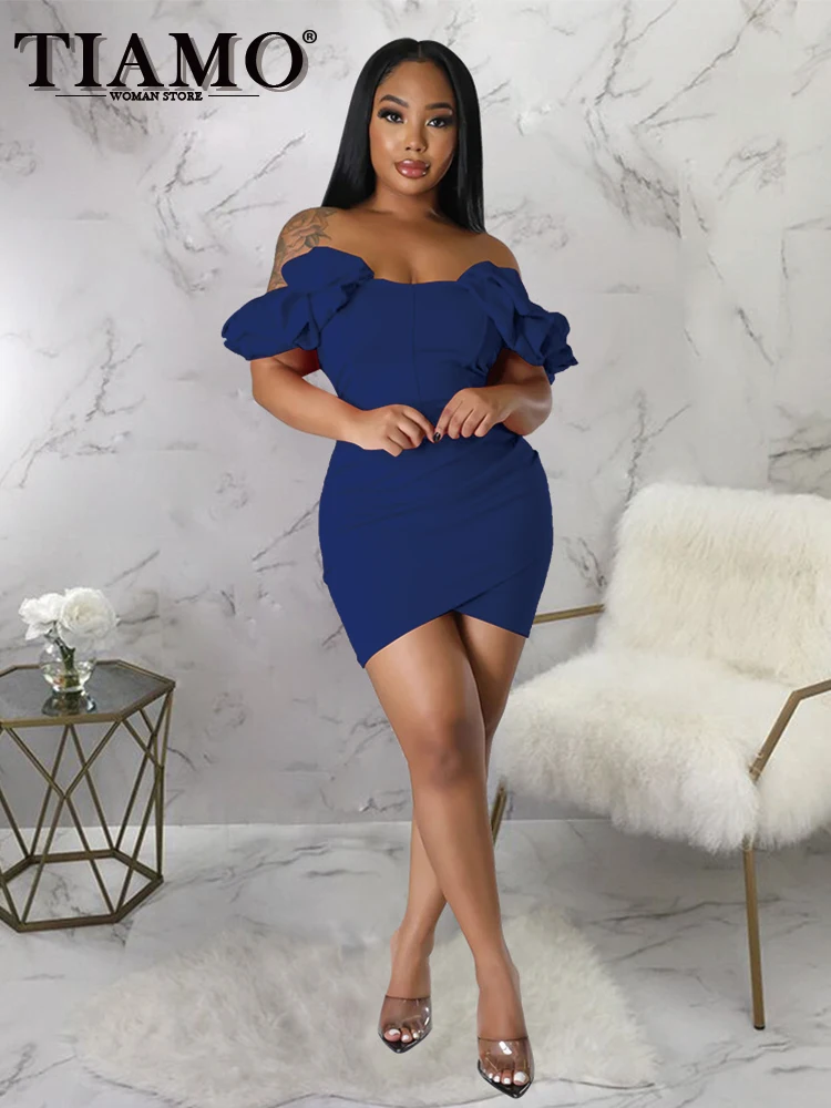 

Женское Коктейльное Платье Bella Philosophy, розовое однотонное платье с рукавами-лепестками, облегающая мини-юбка без бретелек, 2019