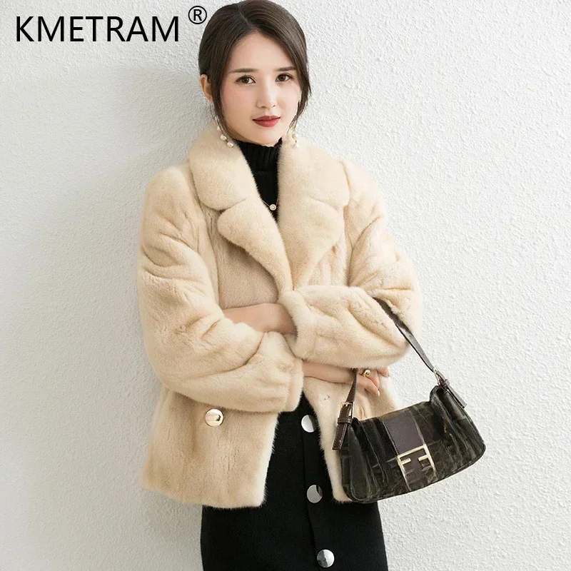 Роскошные натуральные норковые пальто женская одежда осенне-зимние куртки для