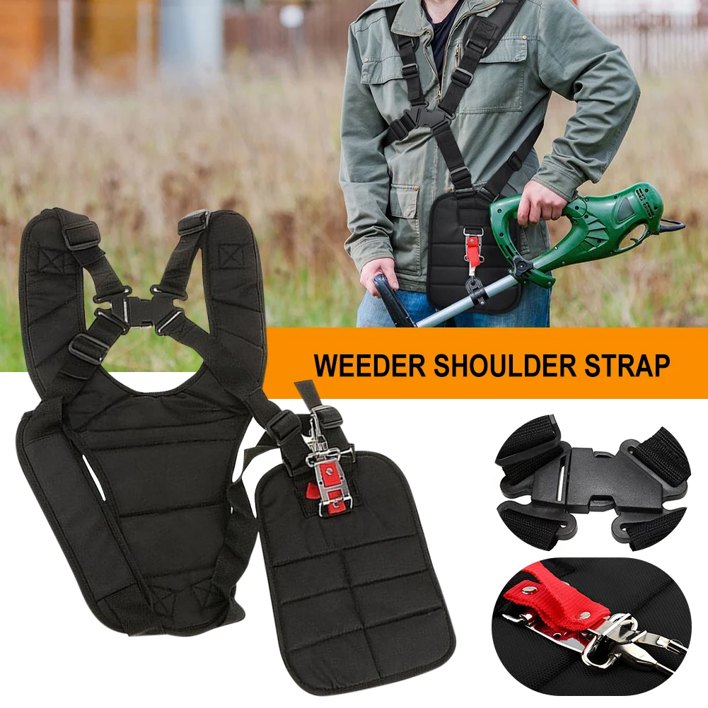 Trimmer Shoulder Strap Padded Double Shoulder Harness Adjustable Waistband Y-Shaped Brush Cutter Strimmer Harness Garden Tool