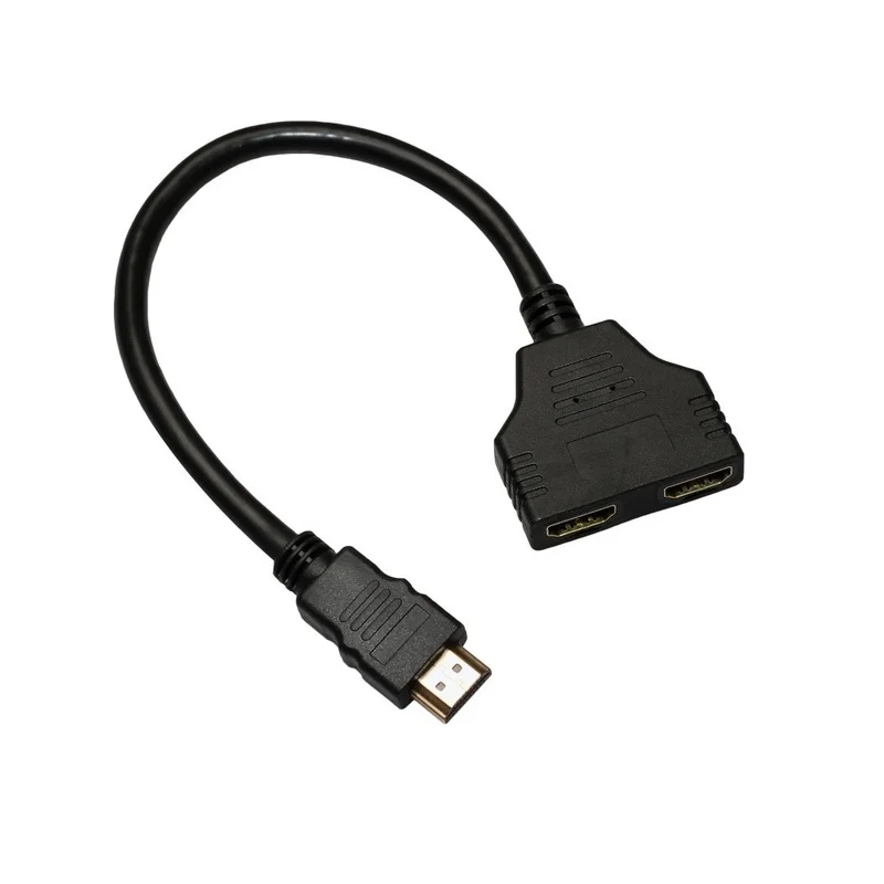 

1 In 2 Out Adapter HDMI-compatible Cable Hdmi Splitter Converter Video Cables Support 1080P for PC Display Projector TV