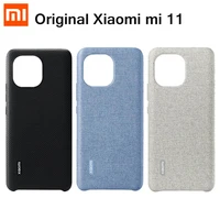 original xiaomi mi 11 case pu leather silicone kevlar matte shell xiaomi mi11 textile cover delicate for xiaomi mi 11