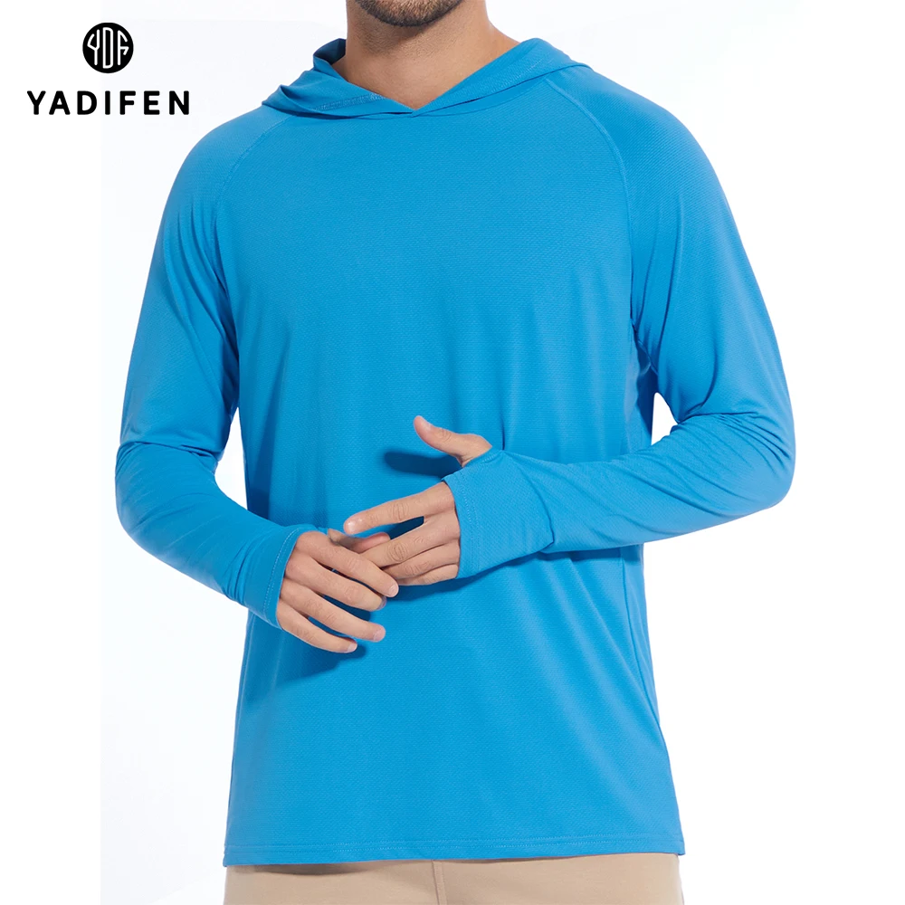 Men’s Long Sleeve Sun Protection Shirts UPF 50+ Quick Dry UV Protection Hoodie Shirt for Fishing Hiking Running