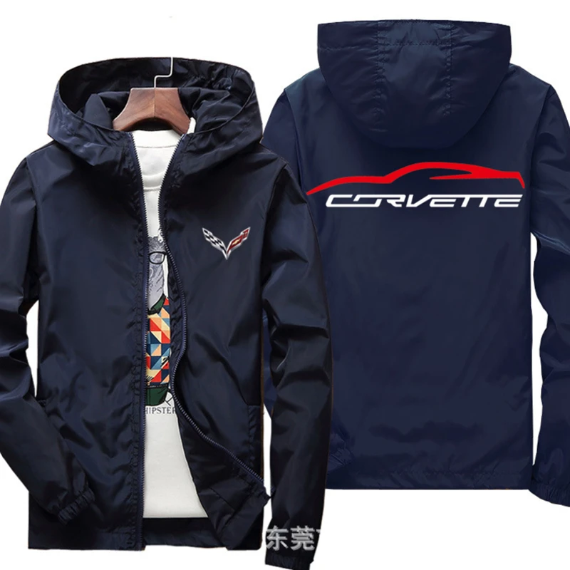 

mmotorcycle Jacket Windproof for CORVETTE logo Jacket Mobike Riding Hooded Suit Windbreaker Sweatshirts Racing zipper Coat