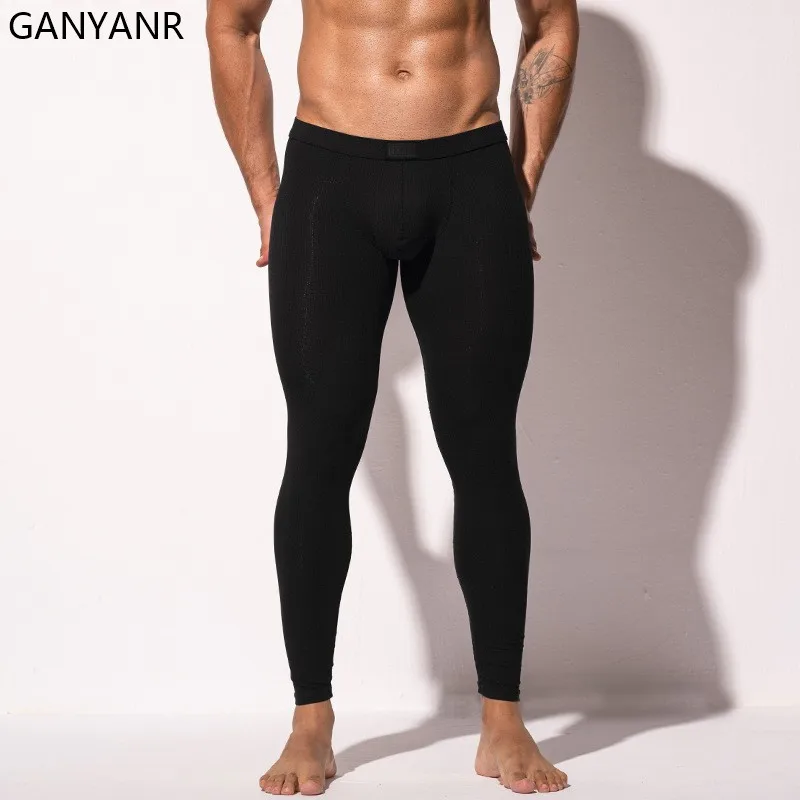 GANYANR Running Tights Men Compression Pants Sportswear Legging Fitness Gym Sport Sexy Basketball Yoga Workout Training Crossfit