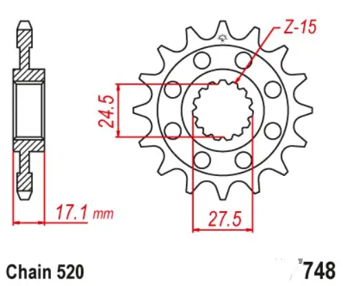 Мотоциклетная передняя Звездочка LOPOR 15T для Ducati Road 899Panigale 2014-2015 955Panigale V2 2020-24 Bayliss