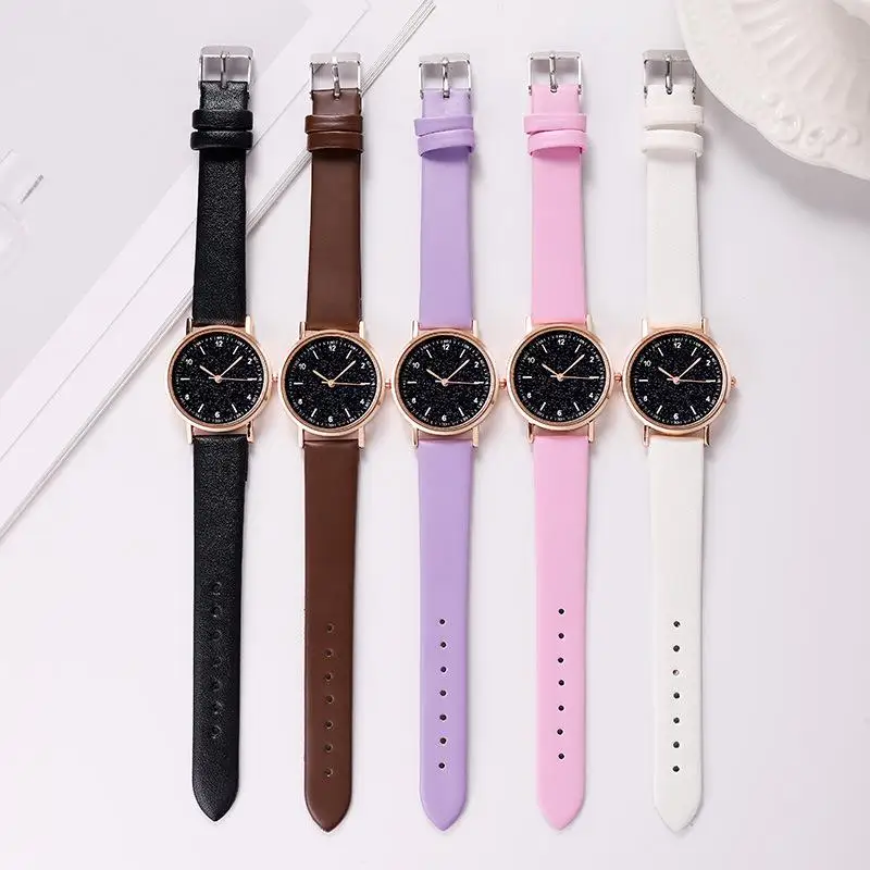 Модные хипстерские новые звездные женские часы с ремнем повседневные