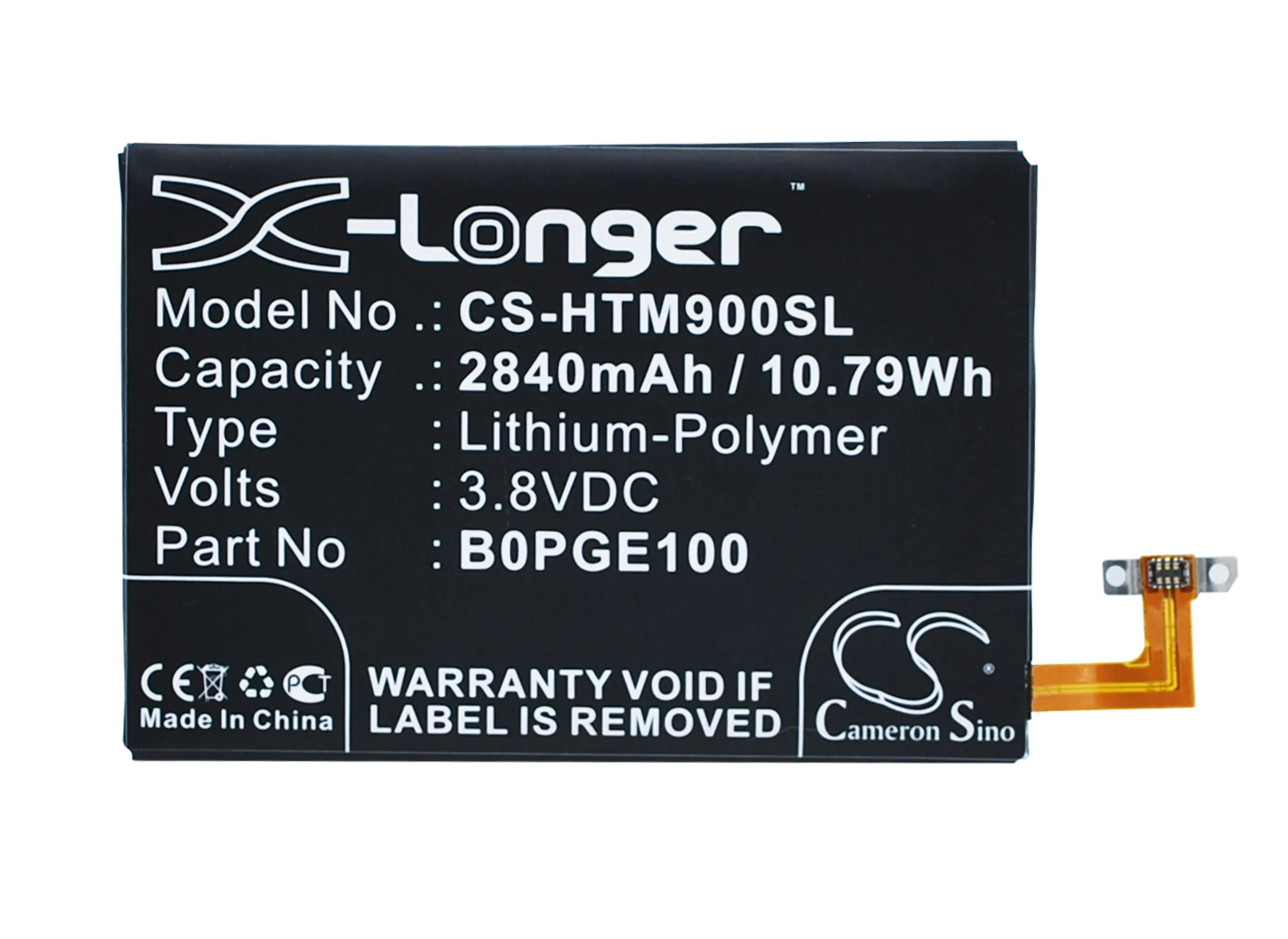 

CS 2840mAh/10.79Wh battery for HTC 0PJA120,M9,One Hima,One M9,One M9 Plus,One M9+,One M9pw,One Me,One S9,BOPGE100