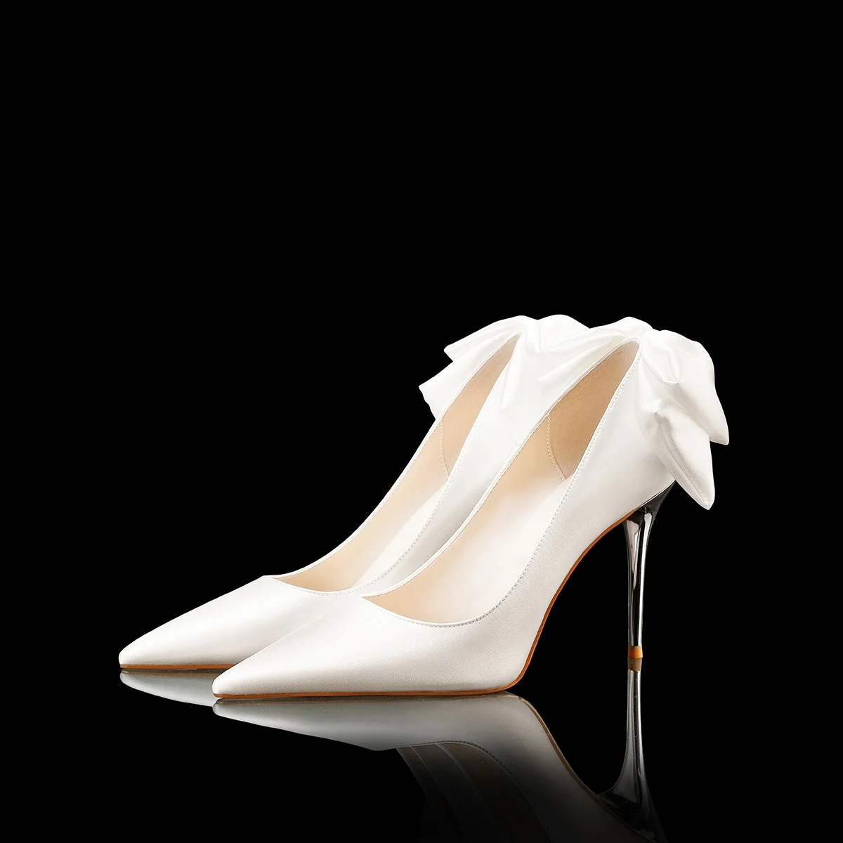 

Female High Heels Women Shoes Silk Solid Color Pointed Stiletto Increase Non Slip Asakuchi Wedding Heels