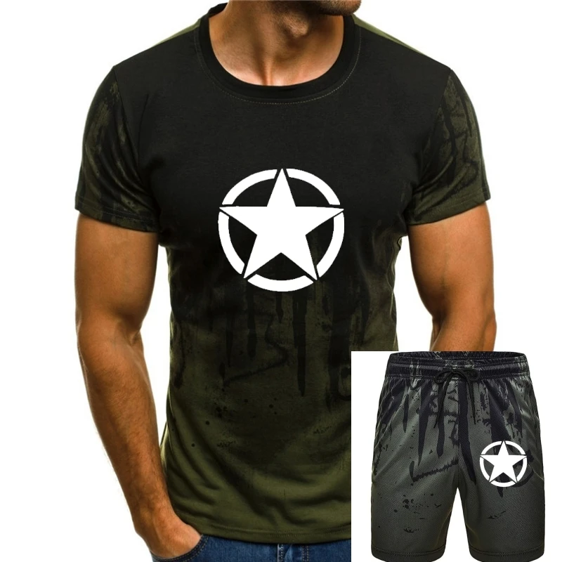 

Зеленая Американская футболка в стиле милитари со звездами, американский Топ, оливковая армейская футболка всех размеров, Новинка