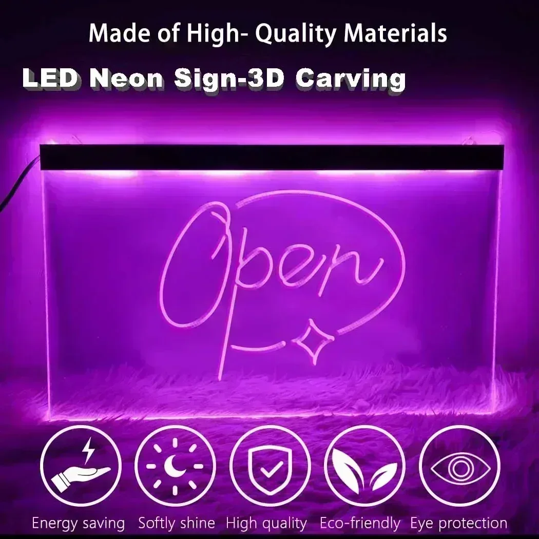 Светодиодная неоновая вывеска открытый магазин кафе Dayglow двухцветная фотография