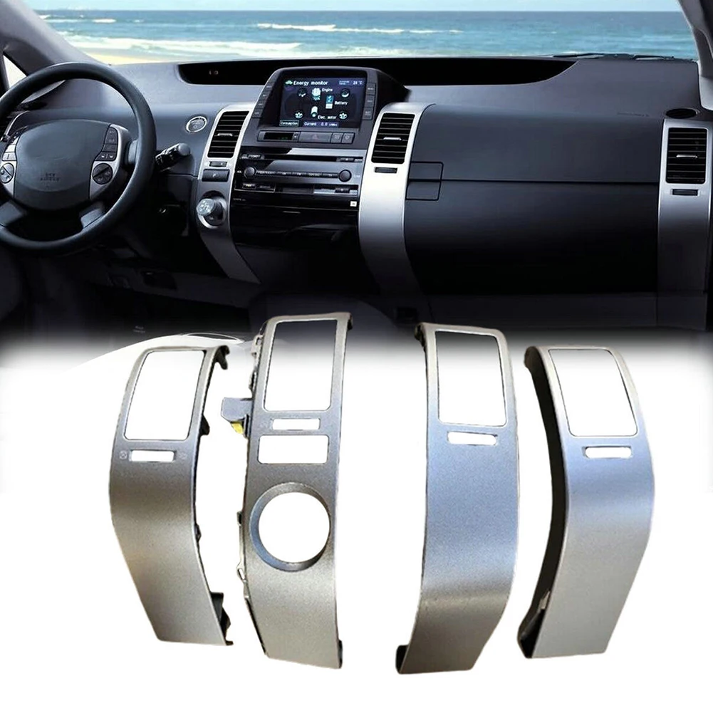 

A/C Dash Air Vent Cover Trim 4PCS ABS Plastic Accessories Center Inner Gray Replacement For Toyota For Prius 2004-2006