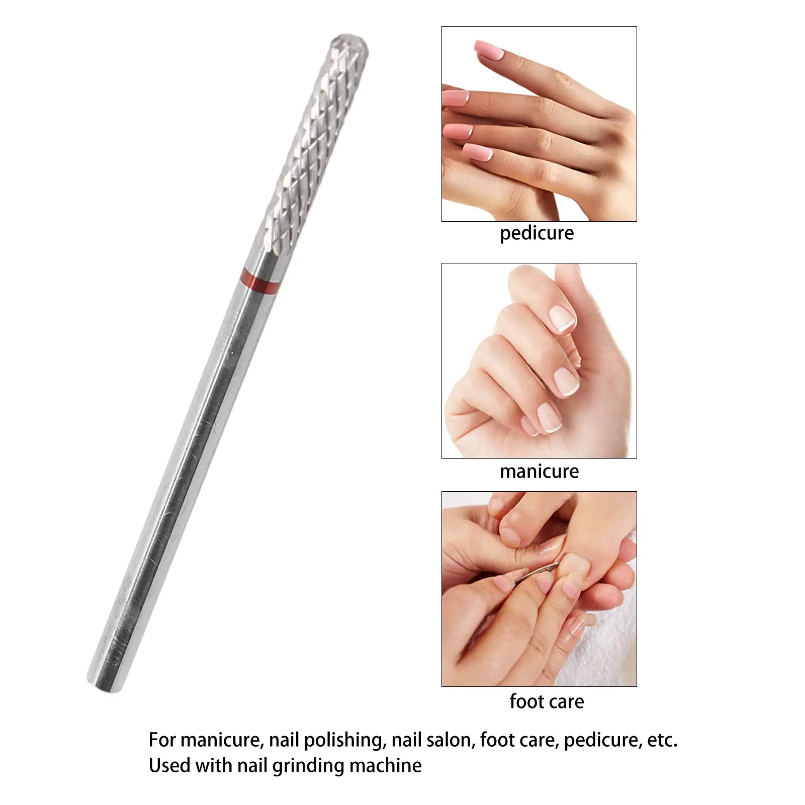 

Профессиональное вольфрамовое сверло для ногтей 3/32 дюйма (2,35 мм), тонкая зернистость, длинная прочная фреза для маникюрного салона, инструм...