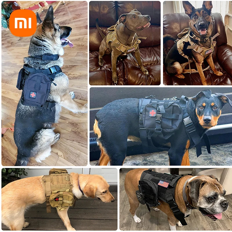 

Шлейка XIAOMI для собак, тренировочная жилетка для питомцев, Тактический комплект из нейлонового поводка для маленьких, средних и больших соба...
